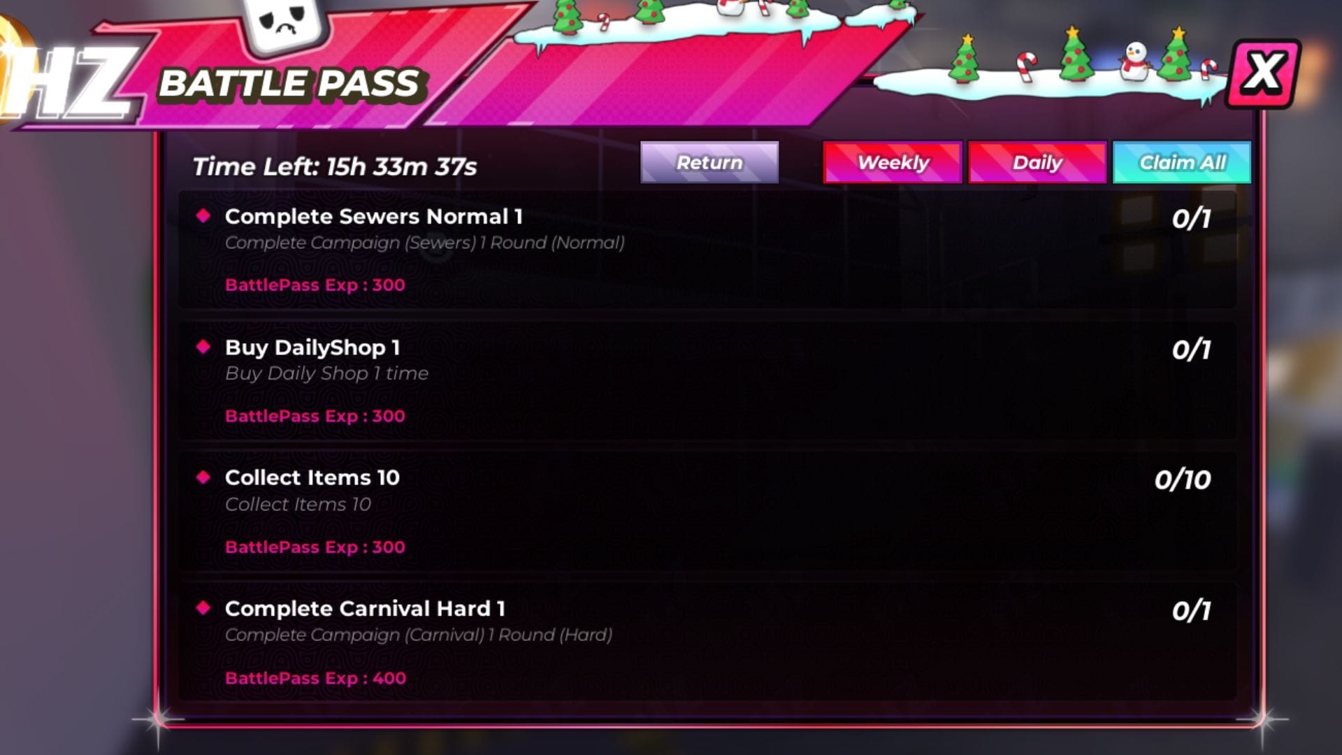 The Battle Pass missions (Image via Roblox)