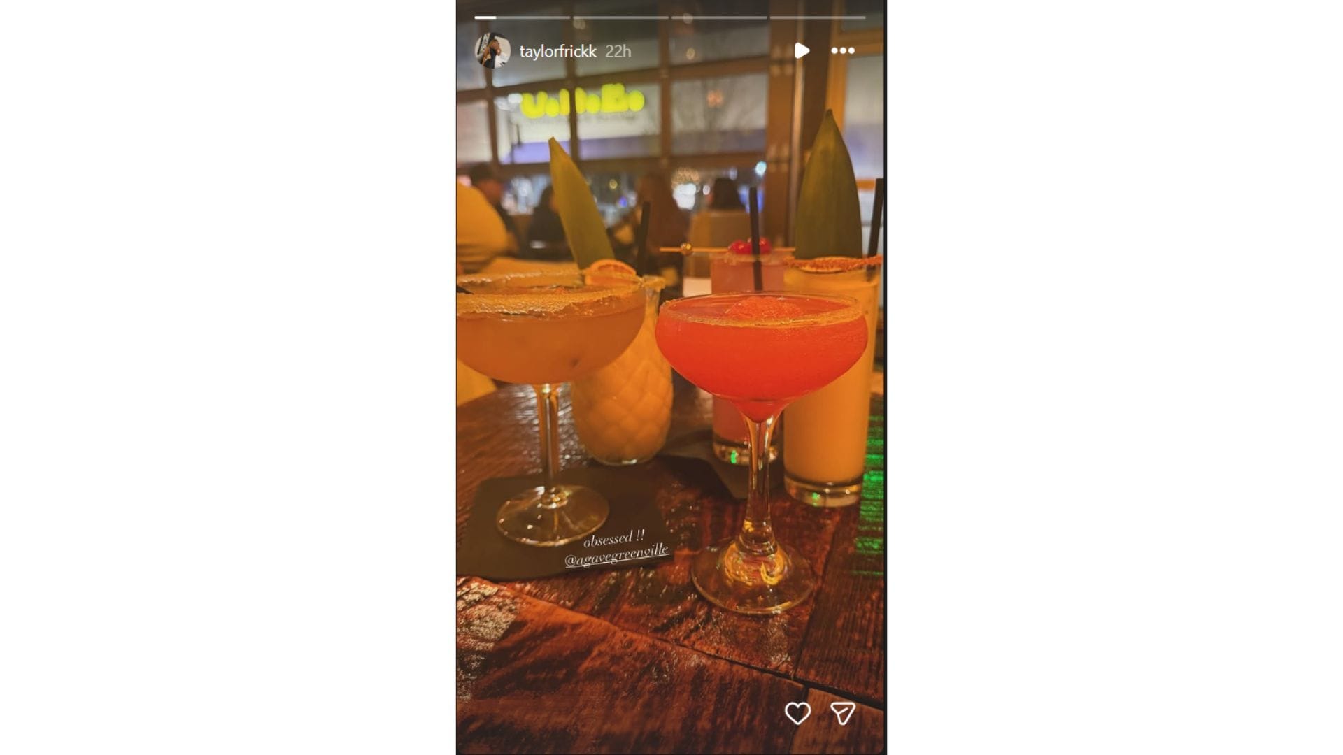 Taylor Frick&#039;s Instagram story on Saturday (Source: Instagram @taylorfrickk)