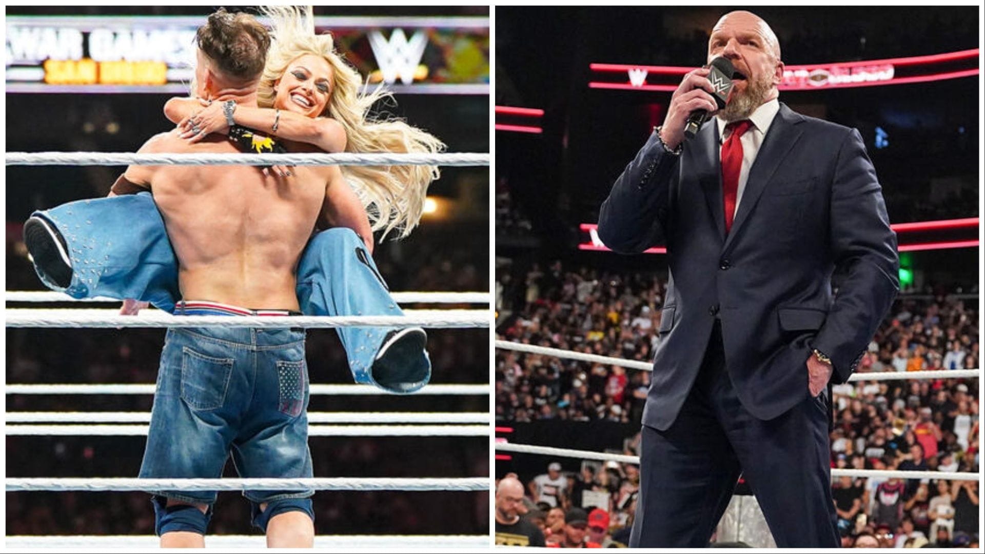 Liv Morgan, John Cena and Triple H. (Photos: WWE.com)