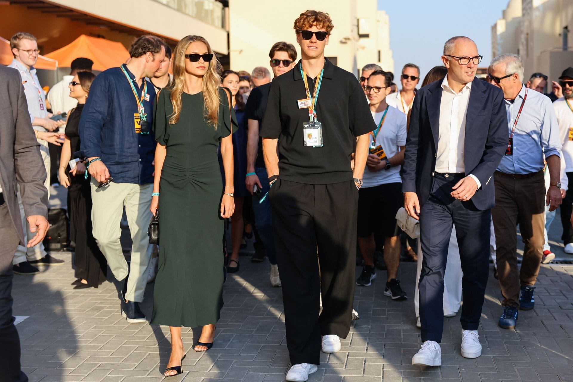Sinner and Hasanovic at the F1 Abu Dhabi Grand Prix 2025 - Source: Getty
