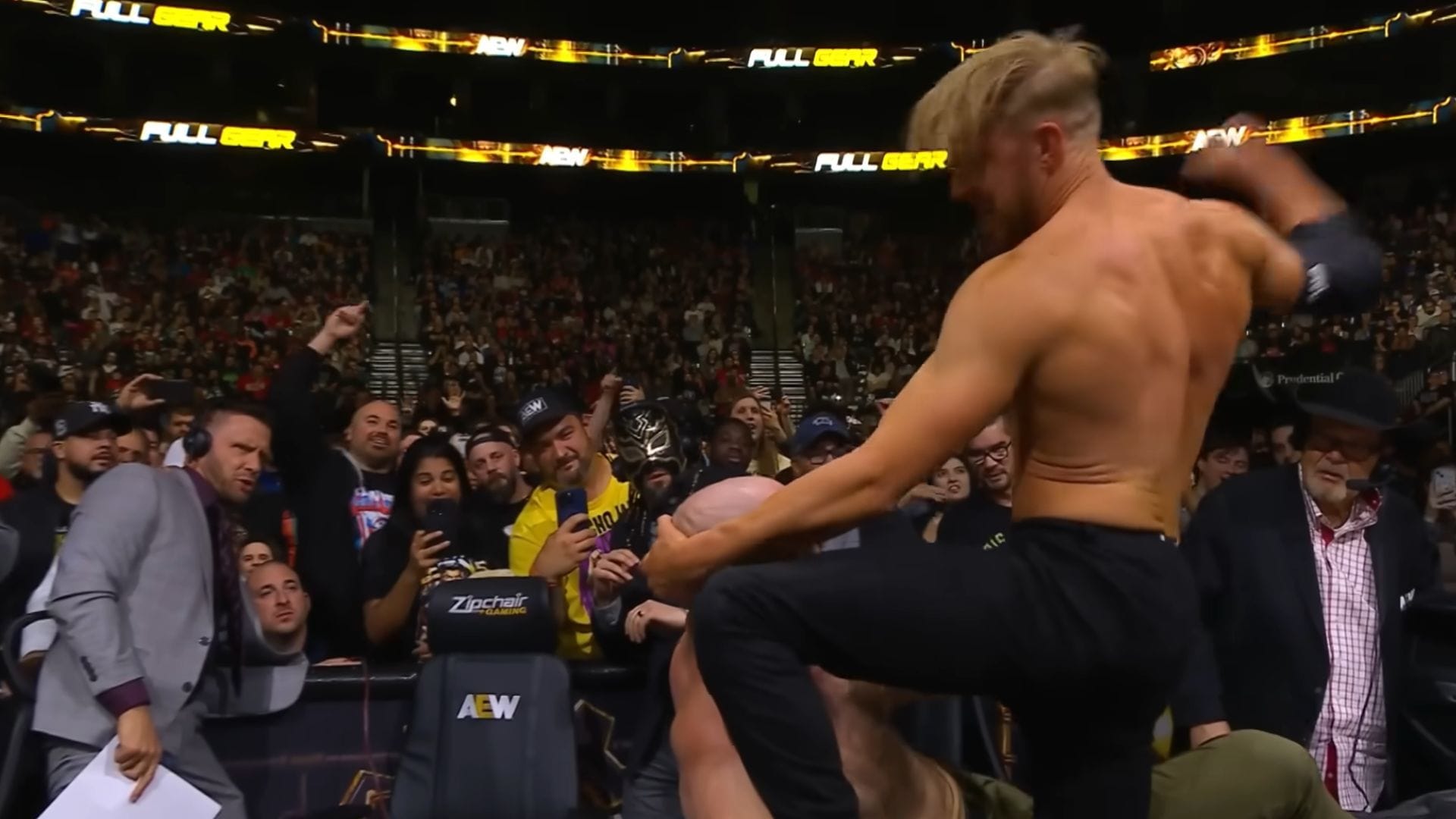 Orange Cassidy fighting Jon Moxley at Full Gear 2024 [Source: AEW on YouTube]