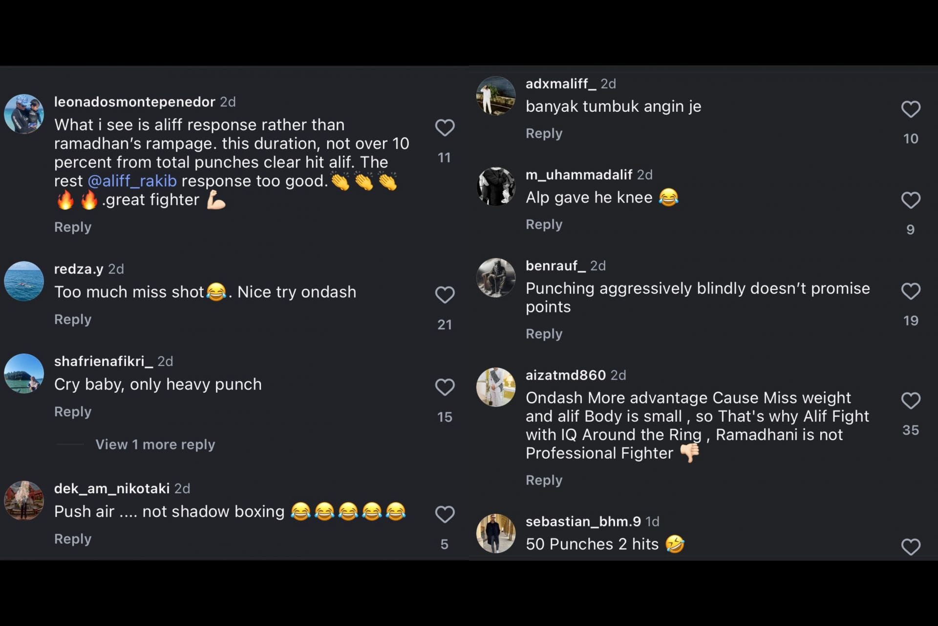 [Screenshots from Instagram @onechampionship]