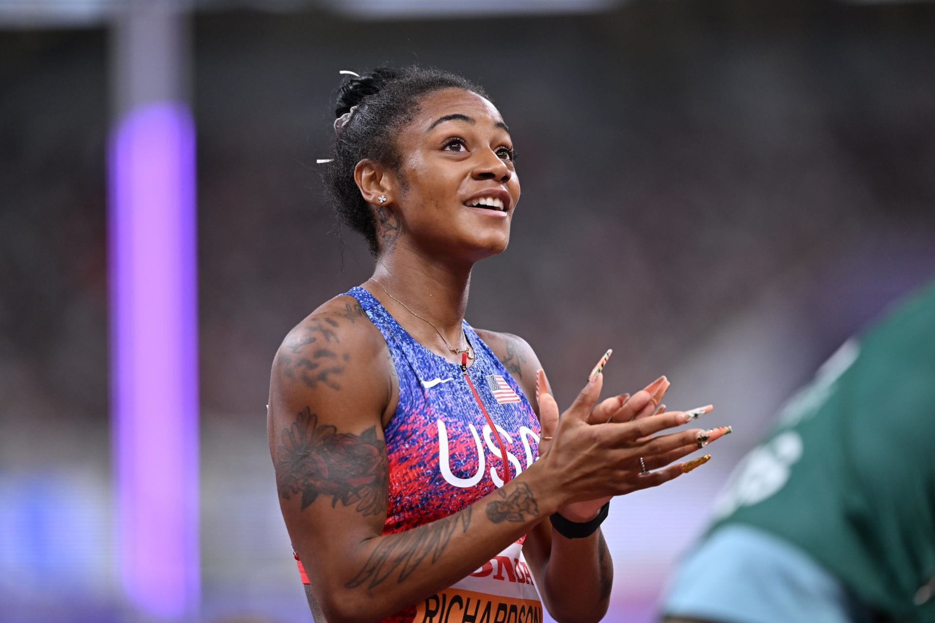 Sha&#039;Carri Richardson during the World Athletics Championships in Tokyo, Japan. (Photo by Getty Images)