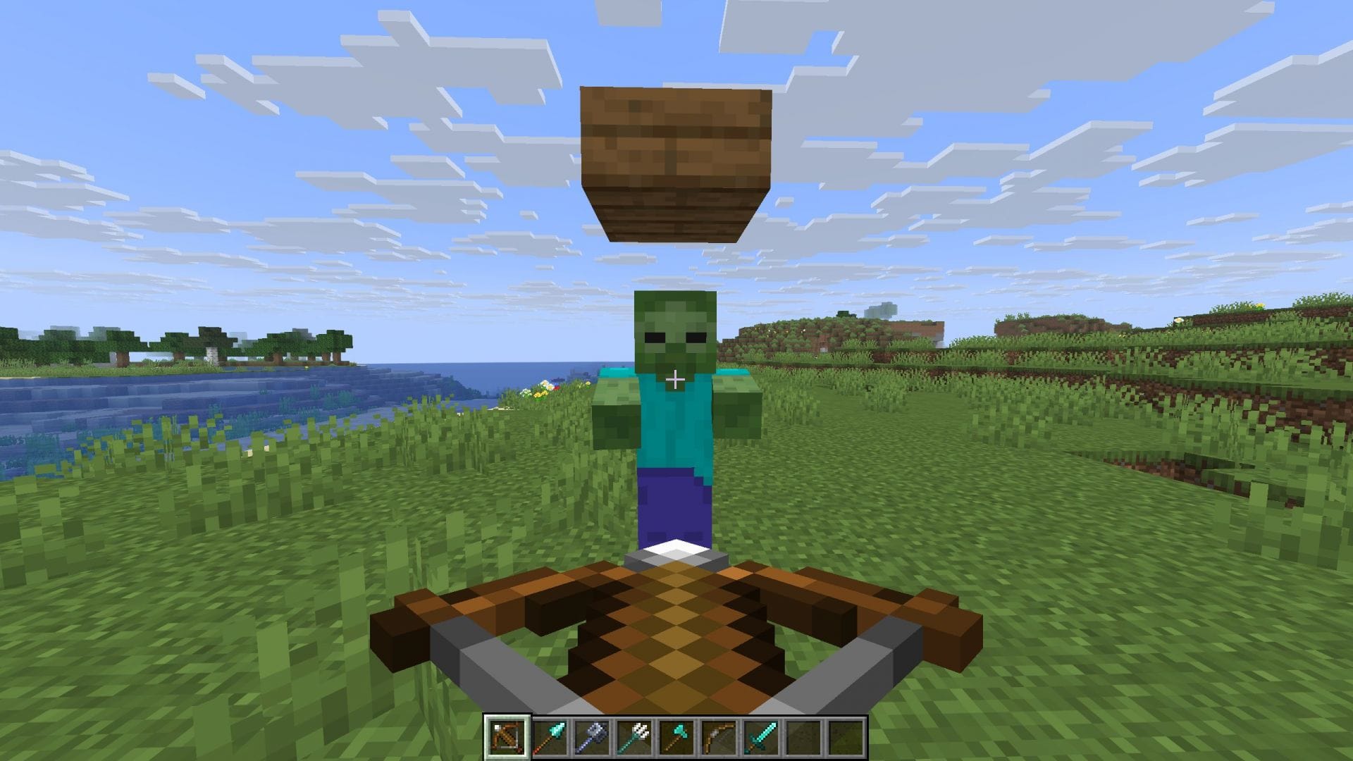 Crossbow is not the best ranged weapon (Image via Sportskeeda Gaming || Mojang Studios)