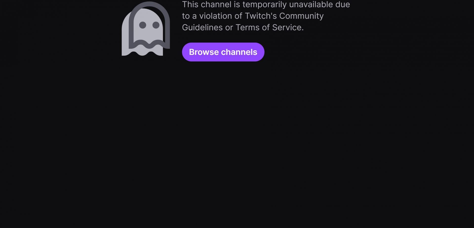 Screenshot of the message informing that Nina Lin&#039;s Twitch channel was temporarily inaccessible on December 2, 2025 (Image via Twitch/NinaDaddyisBack)