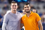 Joao Fonseca (left) and Carlos Alcaraz (right) at the 2025 Miami Invitational (Source: Getty)
