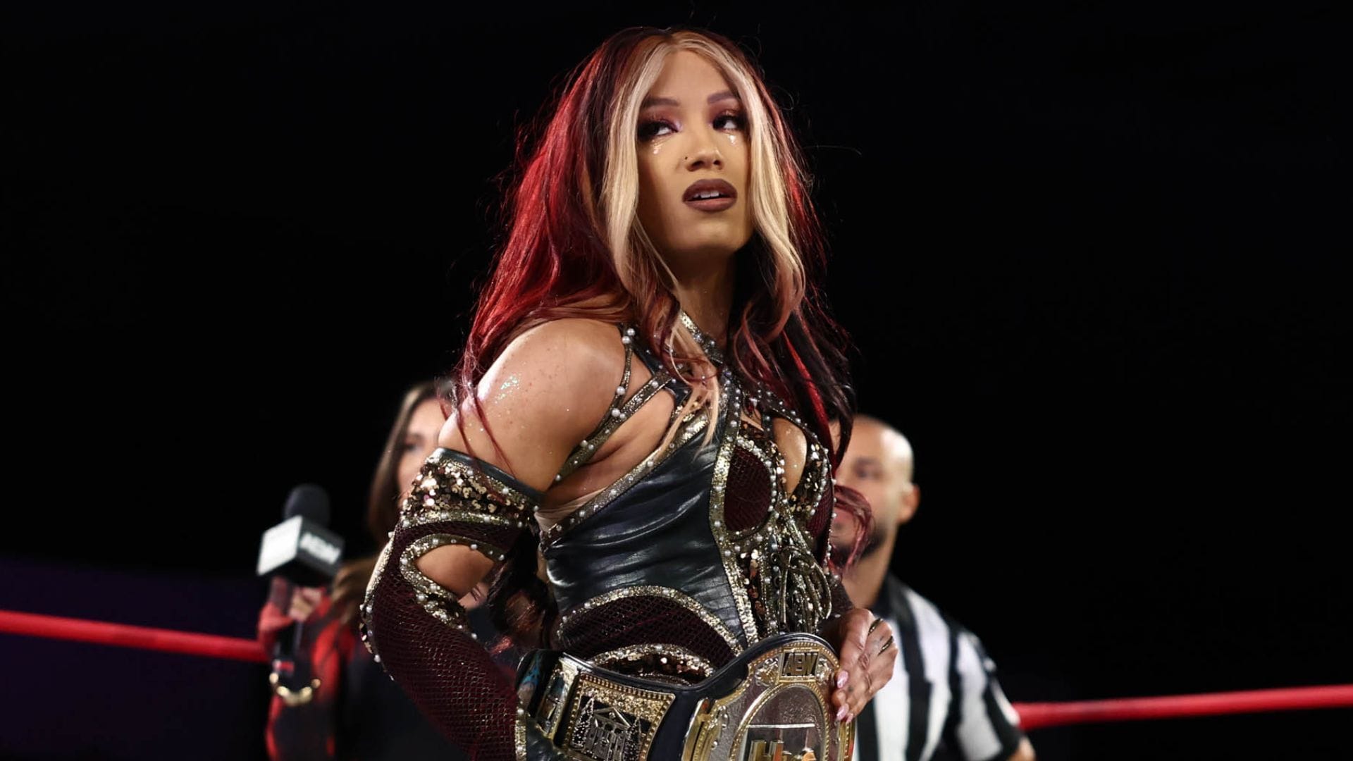 Mercedes Mon&eacute; is in possession of 12 belts [Photo: AEW Official Website]