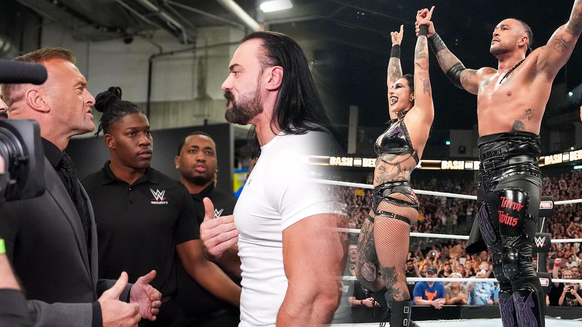 Drew McIntyre, Nick Aldis, Rhea Ripley &amp; Damian Priest! (Credits: WWE.Com)