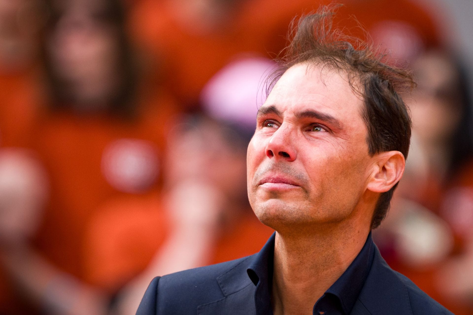 Rafael Nadal during the tribute ceremony in his honor at the 2025 French Open (Source: Getty)
