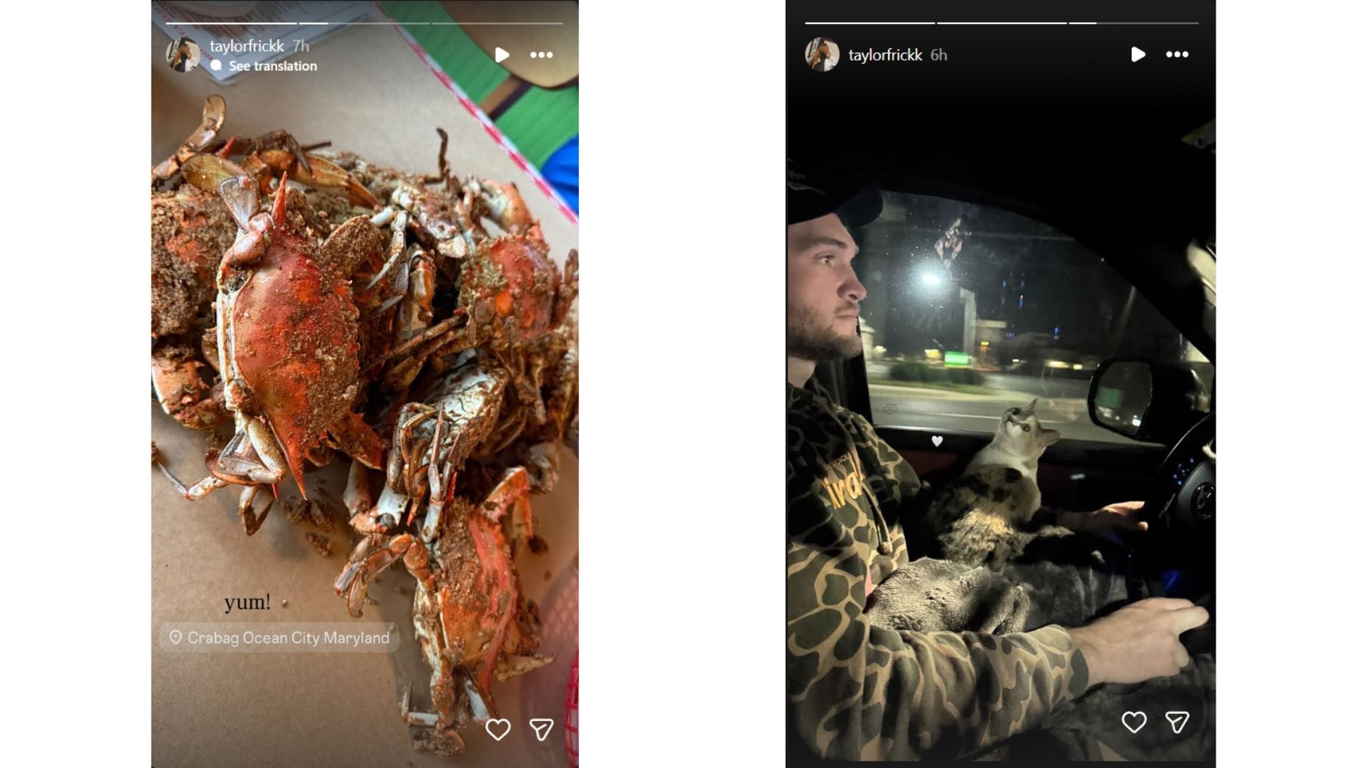 Taylor Frick&#039;s Instagram stories from Sunday (Source: Instagram @taylorfrickk)