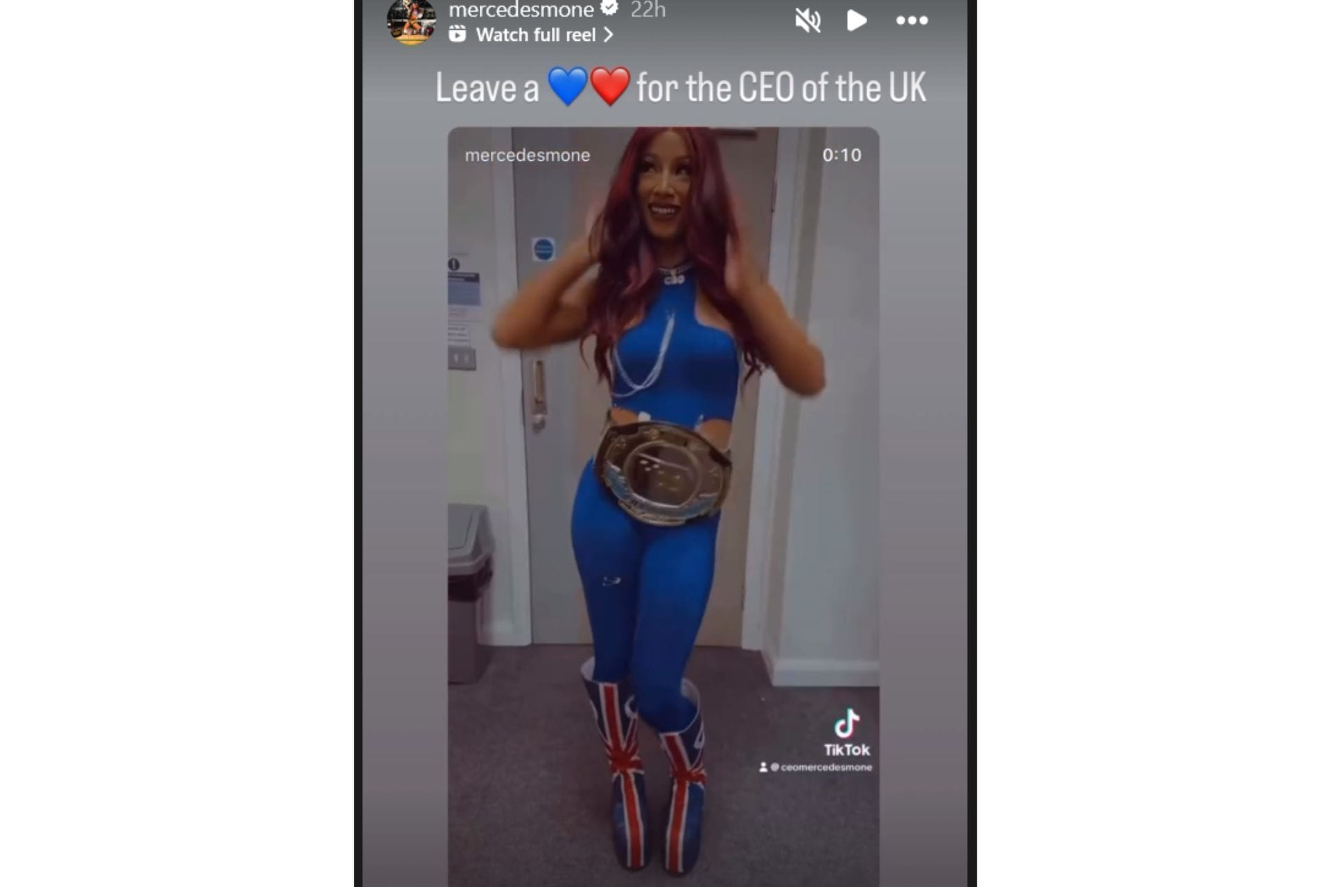 Mercedes is giving herself a new name in her recent Instagram story