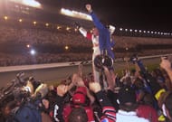 Dale Earnhardt, Jr. and Michael Waltrip celebrate the 2001 NASCAR Pepsi 400. Source: Imagn