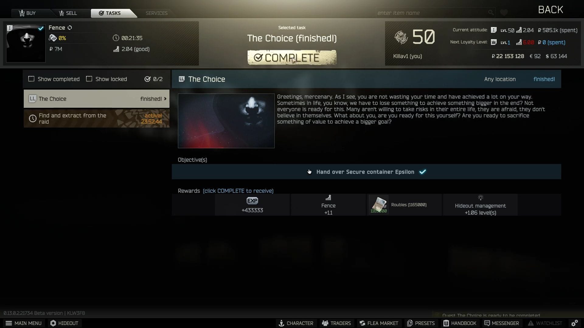 How to complete The Choice quest in Escape from Tarkov