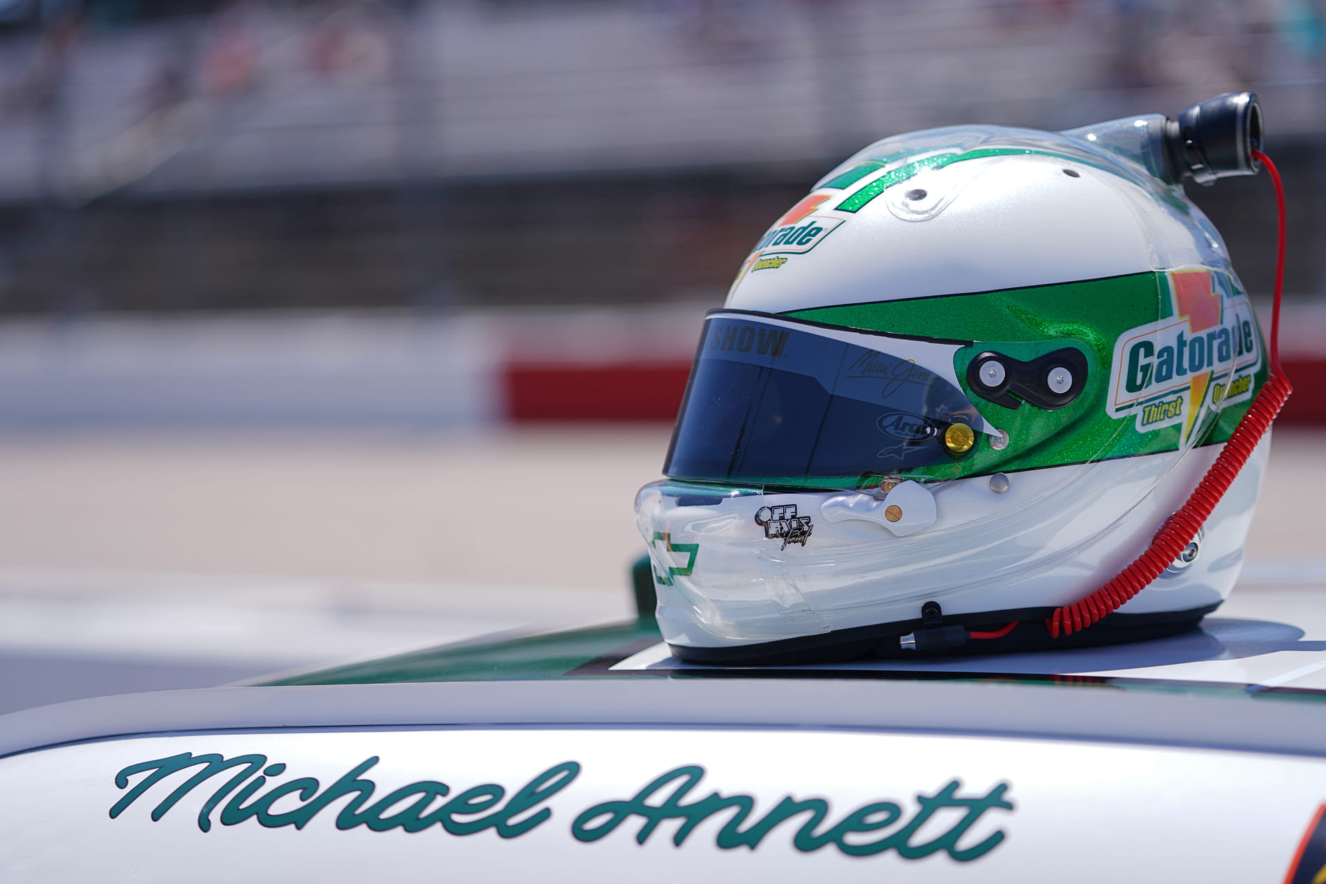 Michael Annett&#039;s #1 car before the NASCAR Xfinity Series race at Darlington Raceway. Source: Imagn