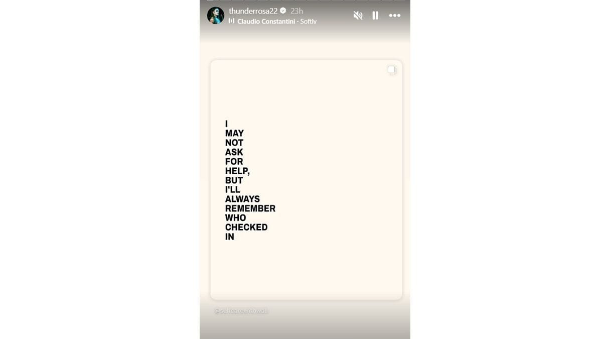 Thunder Rosa sharing a message (Image via @thunderrosa22 on Instagram)
