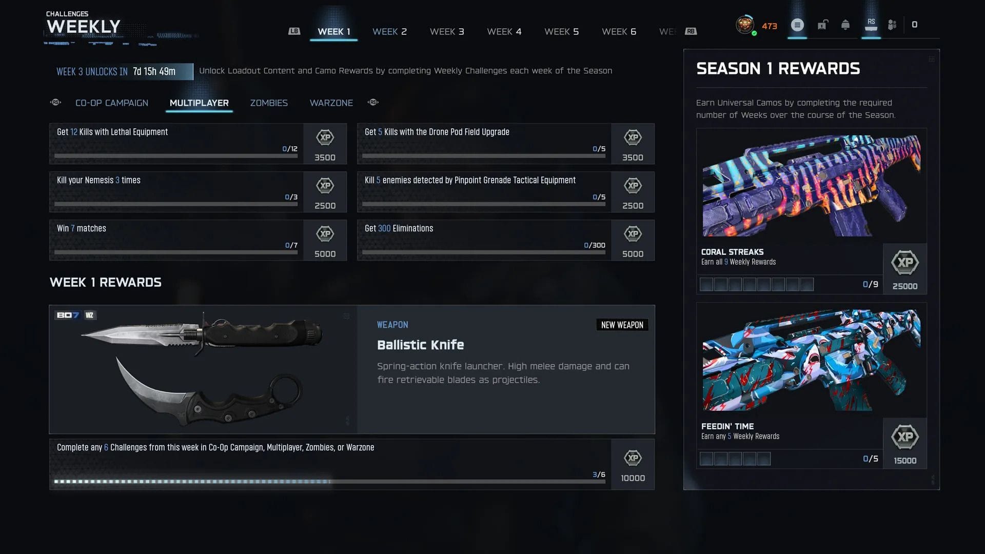 Weekly challenges in Black Ops 7 Season 1 patch notes (Image via Activision)