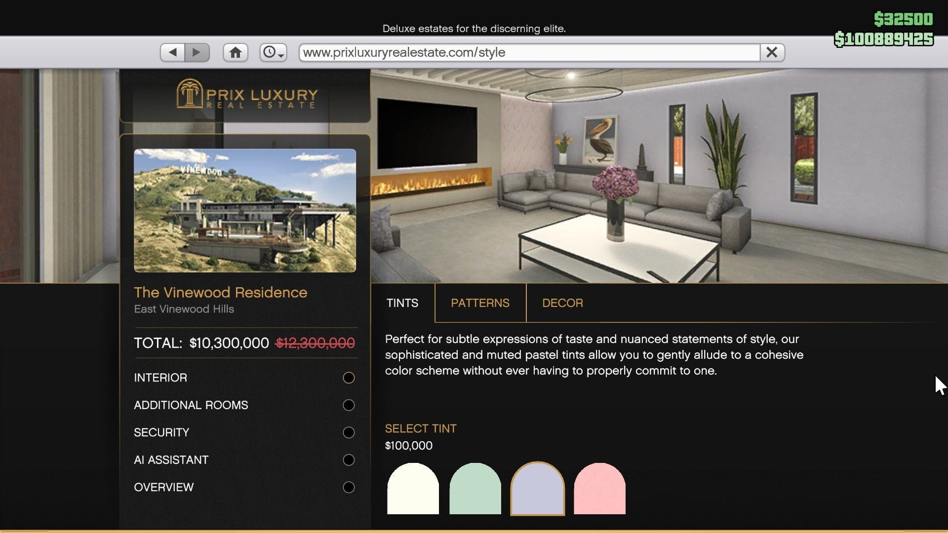 Different available tints (Image via Rockstar Games)