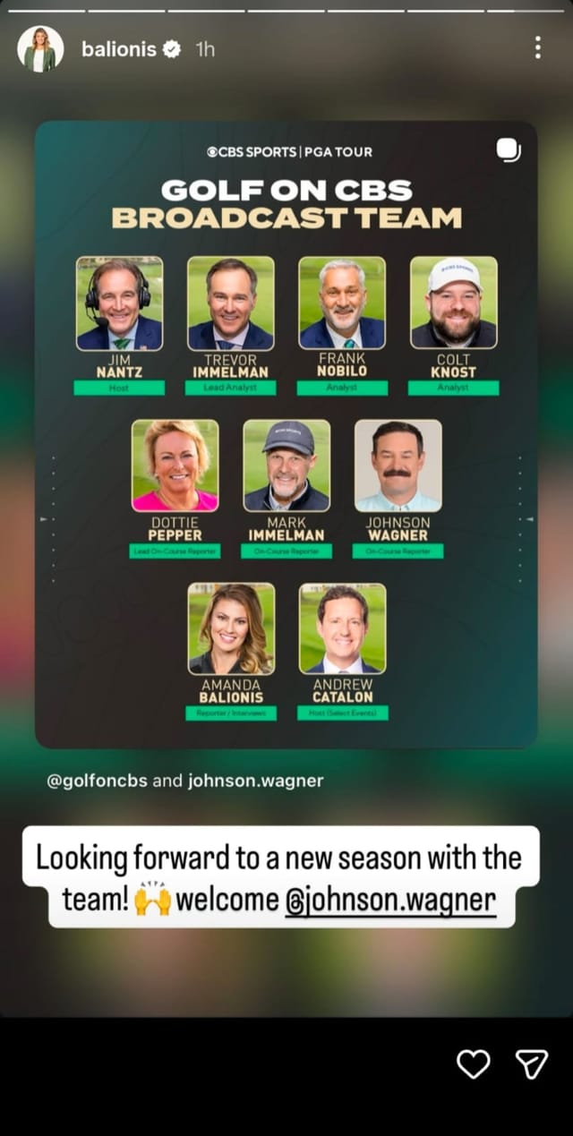 A screenshot from Amanda Balionis's Instagram story (via @balionis)