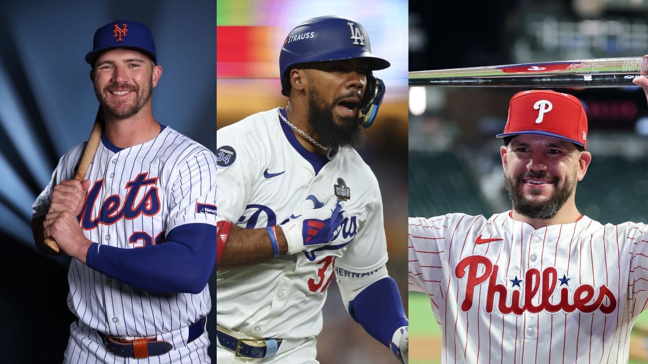 MLB Trade Rumor: Teoscar Hernandez enters trade chatter; Red Sox eye Pete Alonso, Kyle Schwarber as primary target. Credit: GETTY