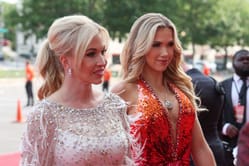 Chiefs heiress Gracie Hunt glows in night light posing with Miss USA runner up mom Tavia Hunt