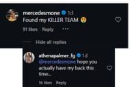 Mercedes commented on the 8-woman tag match this Wednesday, and Athena replied with a betrayal tease