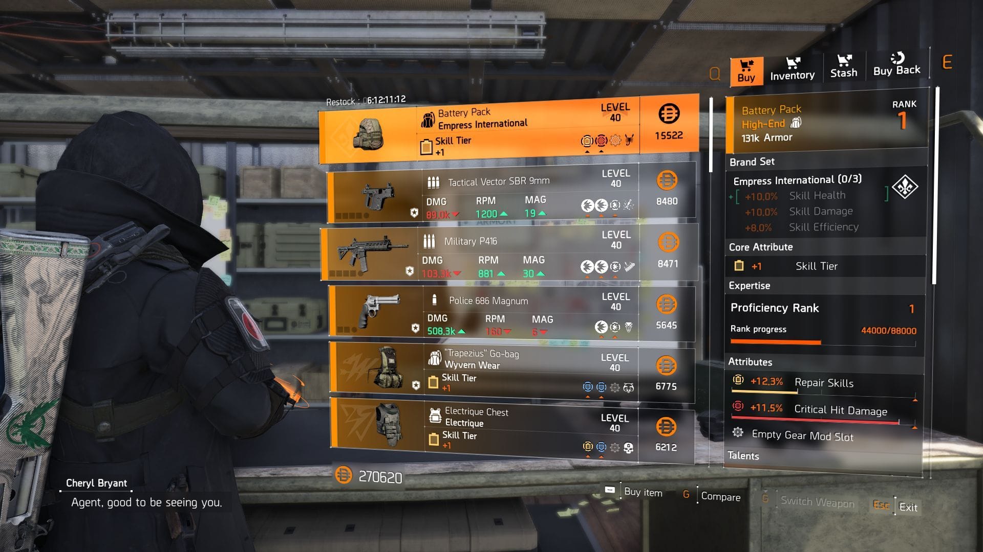 The Division 2 vendor at the White House helipad (Image via SK Gaming || Ubisoft)