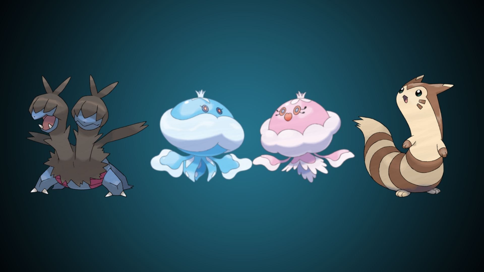 Zweilous, Jellicent, and Furret (Image via TPC)