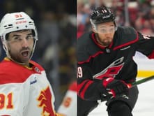 WATCH: Nazem Kadri and K’Andre Miller exchange knuckles in heated confrontation near bench