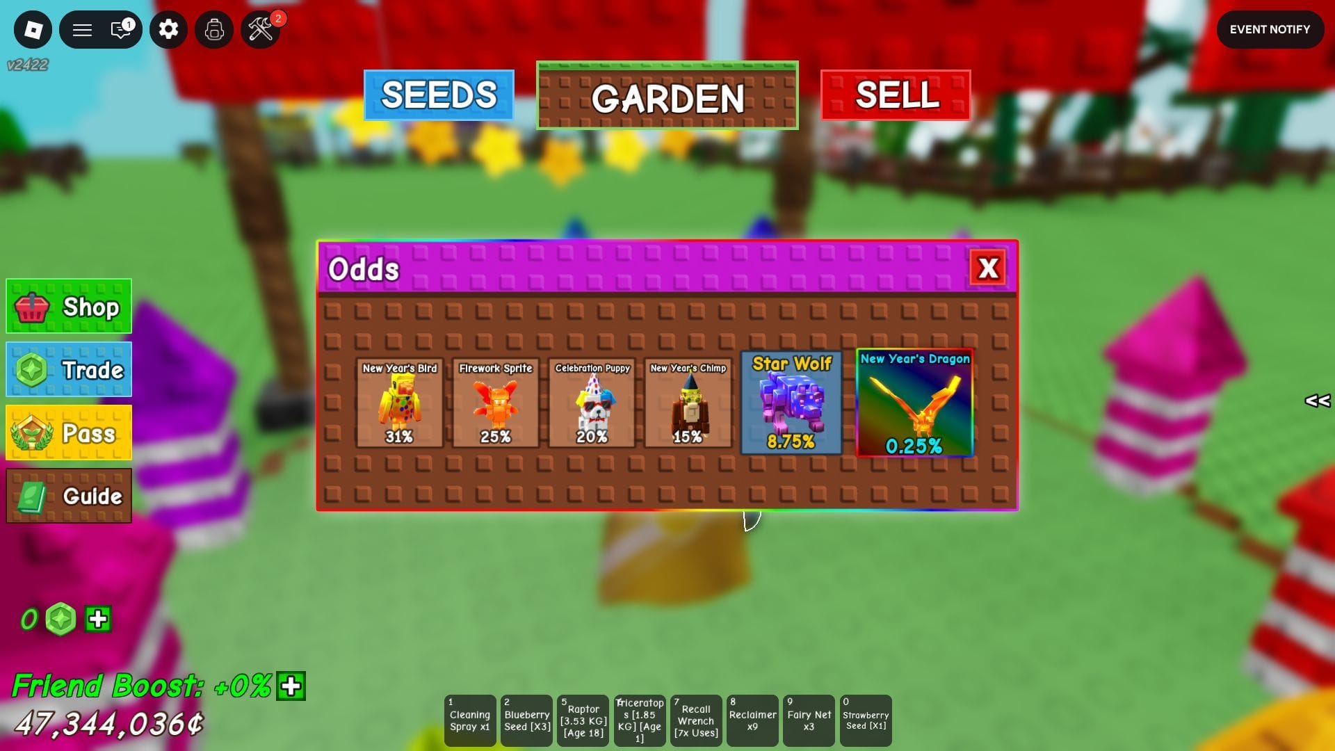 The Star Wolf is available through the New Year's Egg (Image via Roblox)