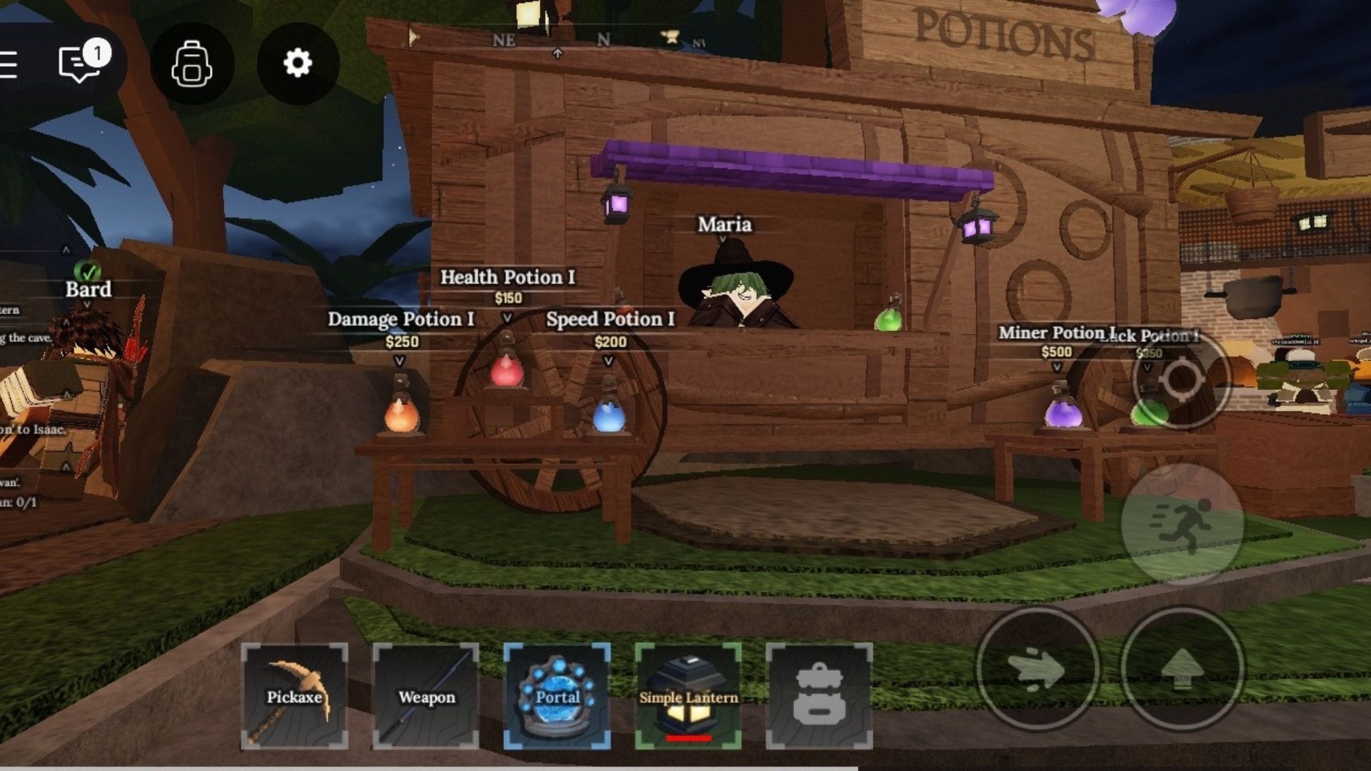 Nákup lektvaru zdravia I (obrázok cez Roblox)