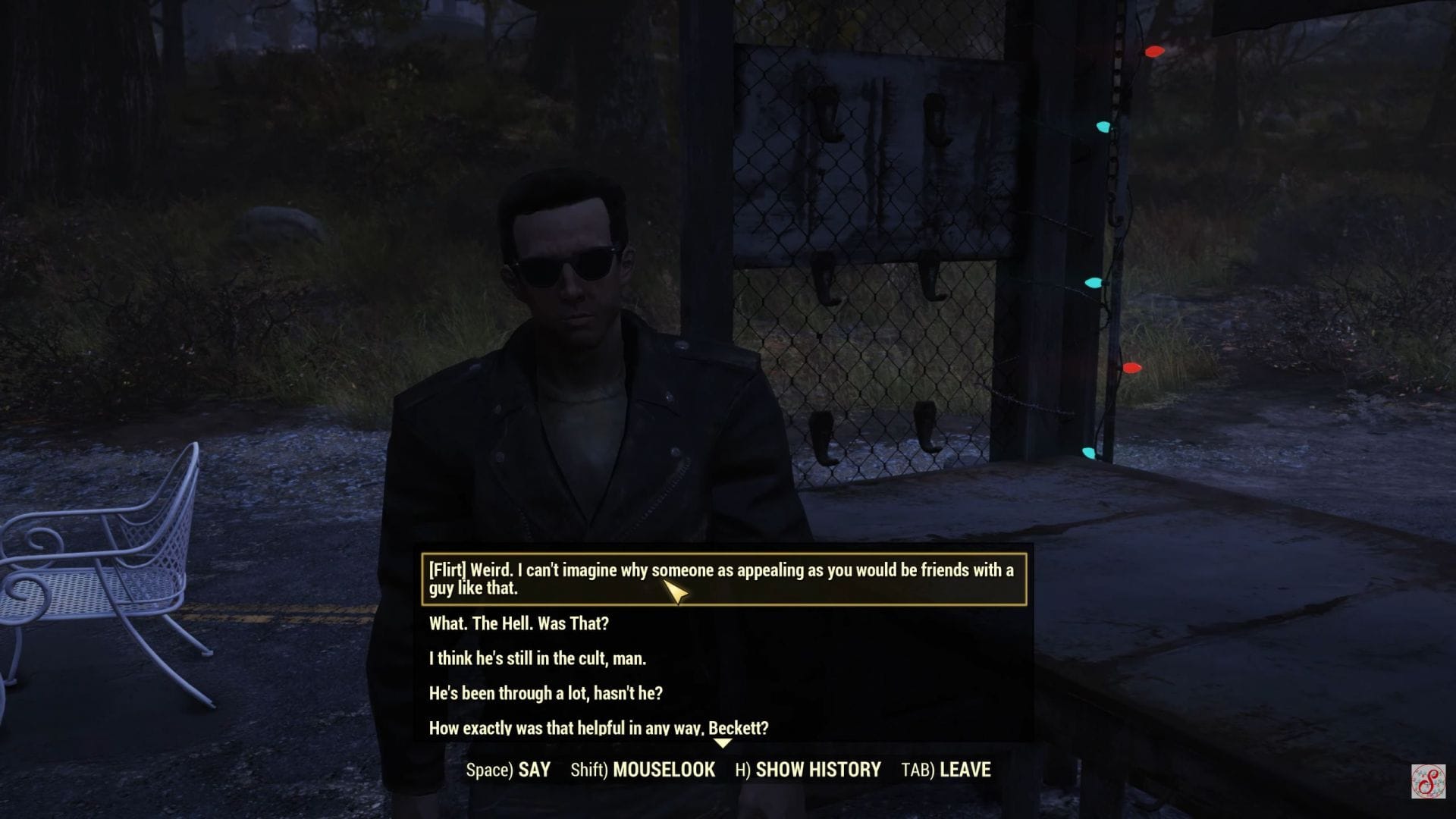 Beckett can be romanced after being saved and unlocked as a companion (Image via Bethesda Softworks/YouTube: @Spectrumoe)