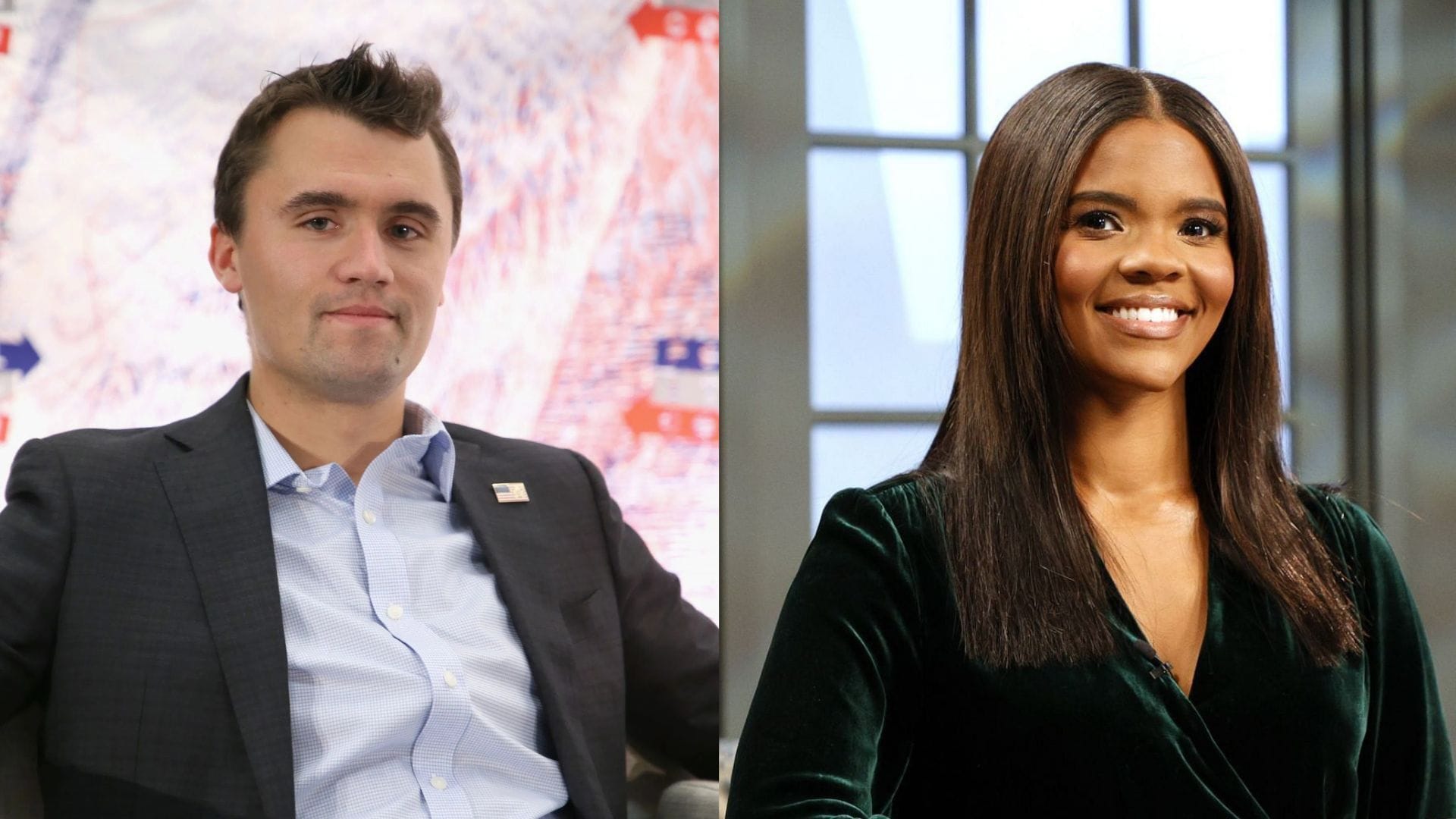 From L to R:  Charlie Kirk and Candace Owens (Image via Getty Images)