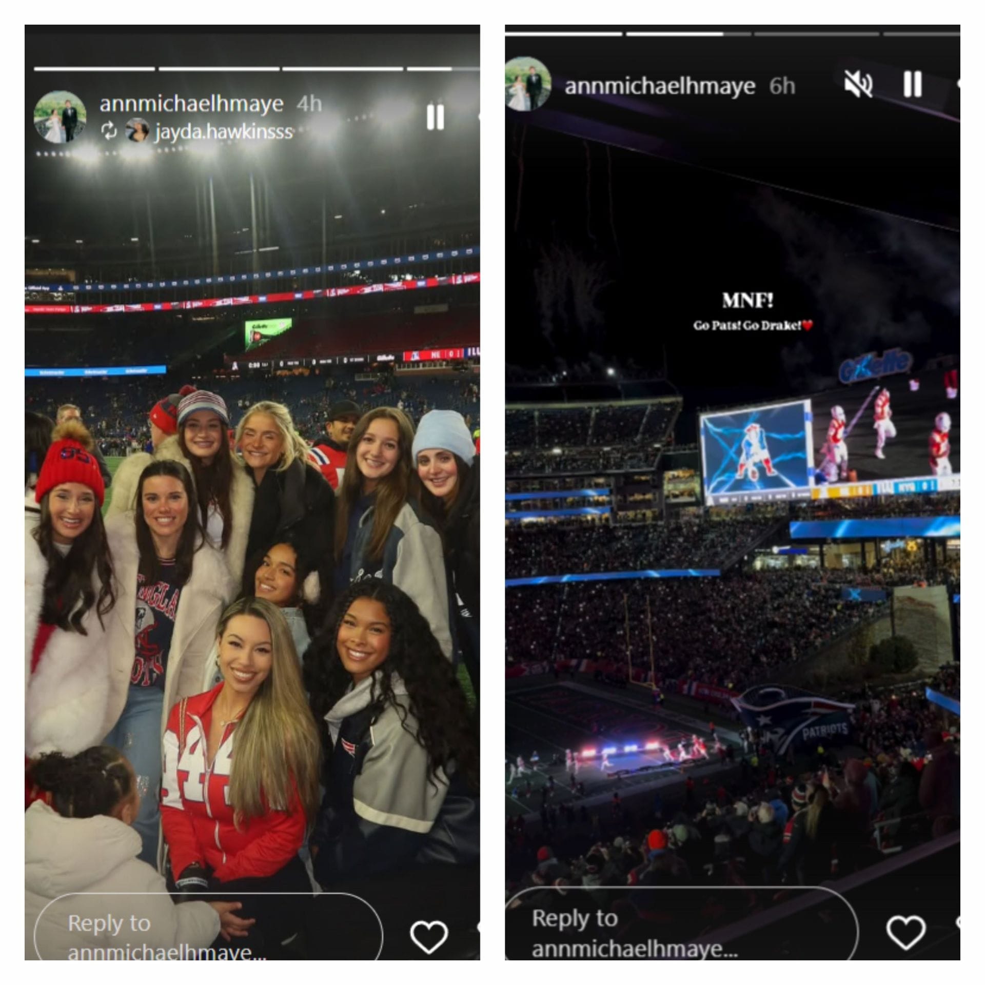 Drake Maye&#039;s wife Ann /@annmichaelhmaye