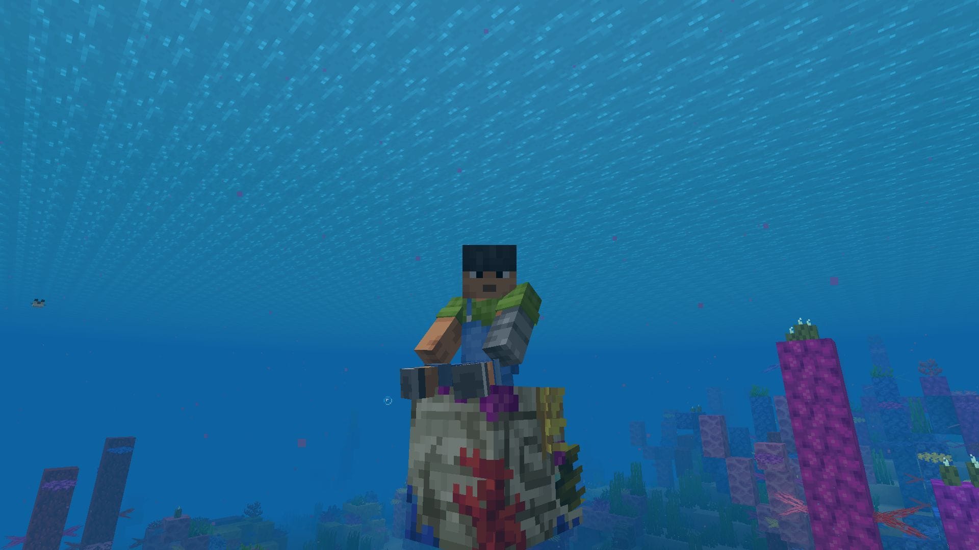 How to ride nautilus in Minecraft