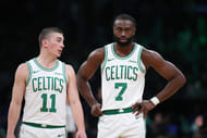 Payton Pritchard and Jaylen Brown of the Boston Celtics. (Photo: IMAGN)