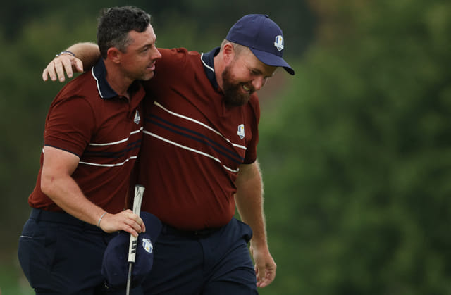 Shane Lowry and Rory McIlroy at the Ryder Cup - Second Day - Source: Imagn