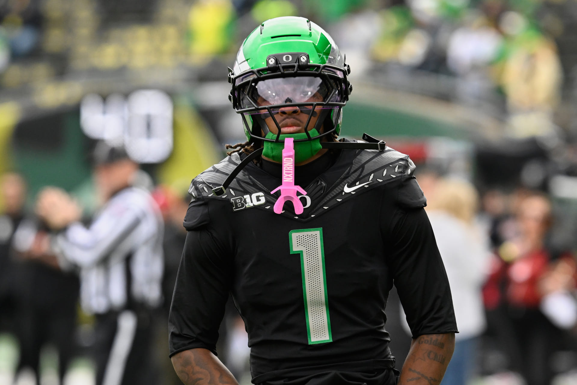 NCAA Football: Oregon WR Dakorien Moore - Source: Imagn