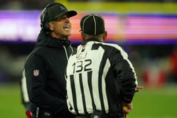 John Harbaugh’s frustration goes live as hot mic catches Ravens HC protesting referee's roughness penalty call in Week 14 game vs. Steelers