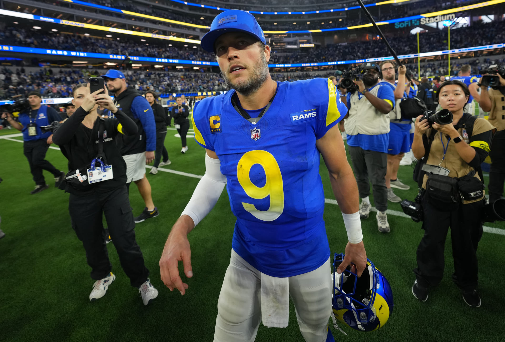 Rozohrávač Los Angeles Rams Matthew Stafford - Zdroj: Imagn