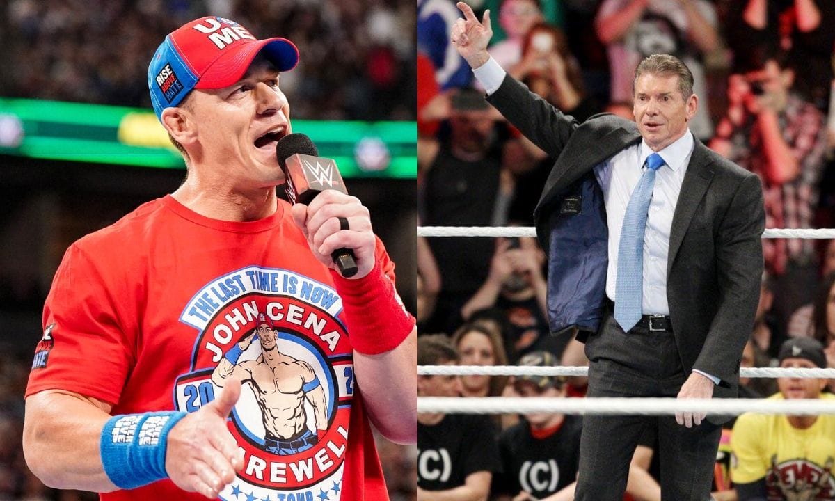 John Cena (L) and Vince McMahon (R). [Photo credit: WWE.com]