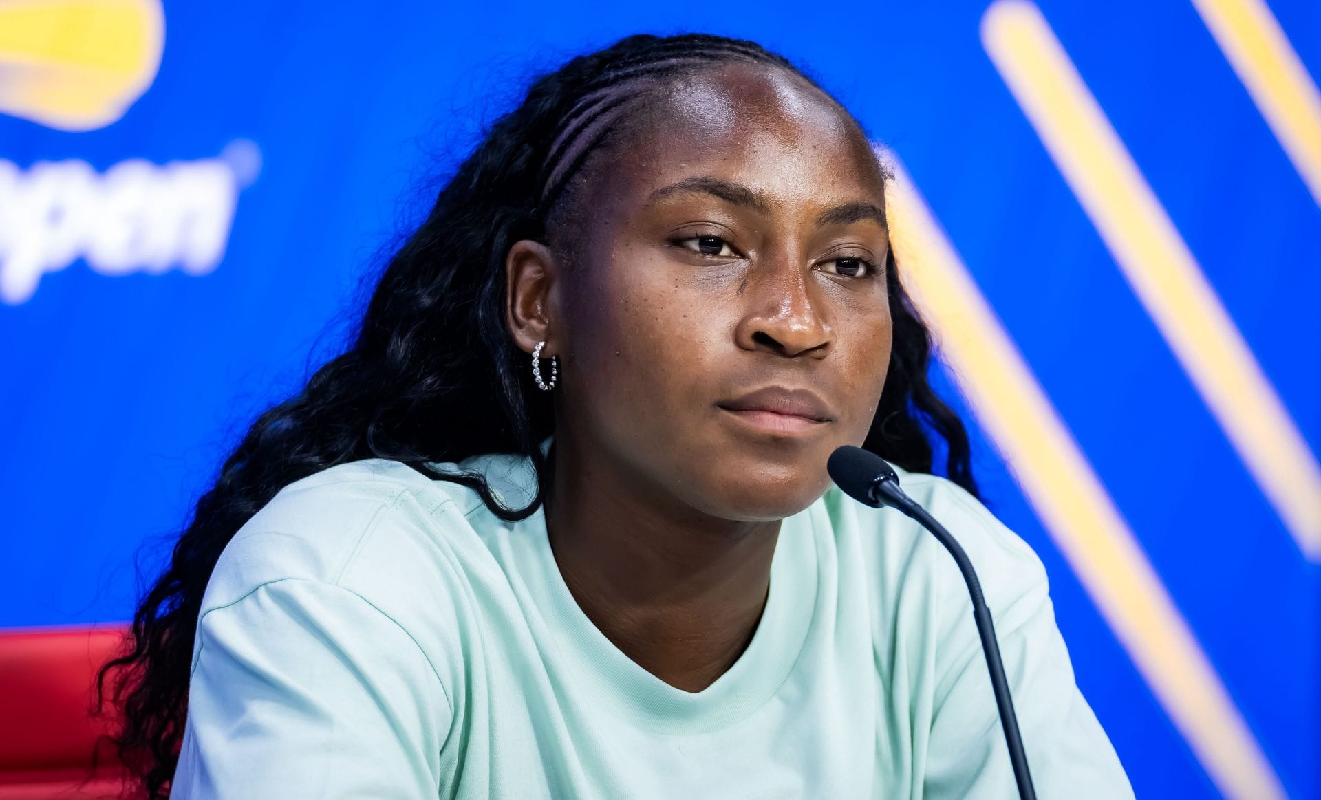 Coco Gauff trong buổi họp báo tại US Open 2025 (Nguồn: Getty)