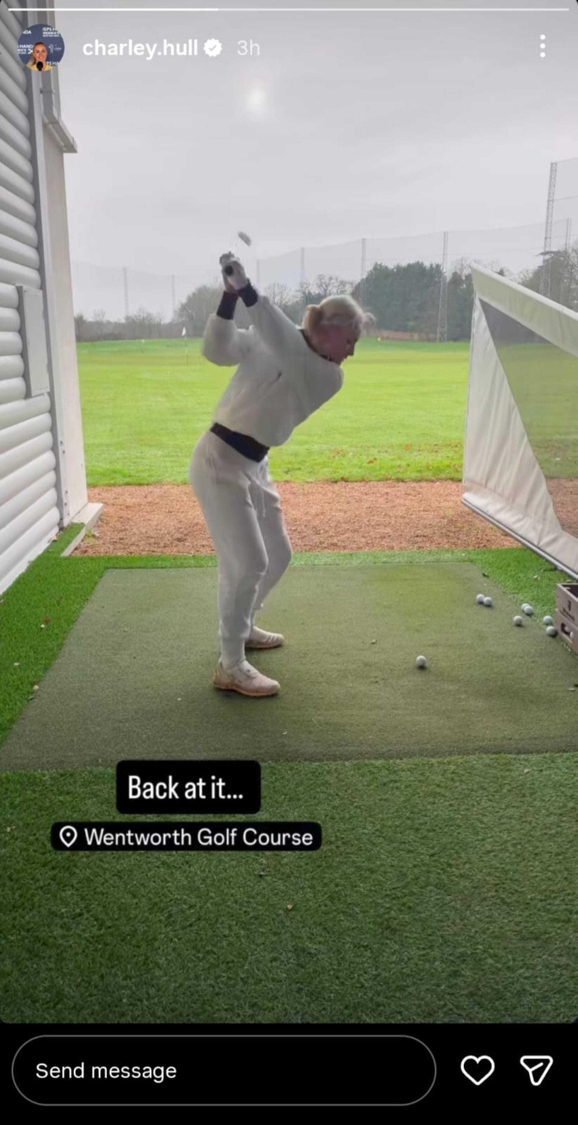 Charley Hull turns white and drops 3-word message after crash near 2025 Grant Thornton Invitational 1 Screenshot from Charley Hull's Instagram Story (via @charley.hull)