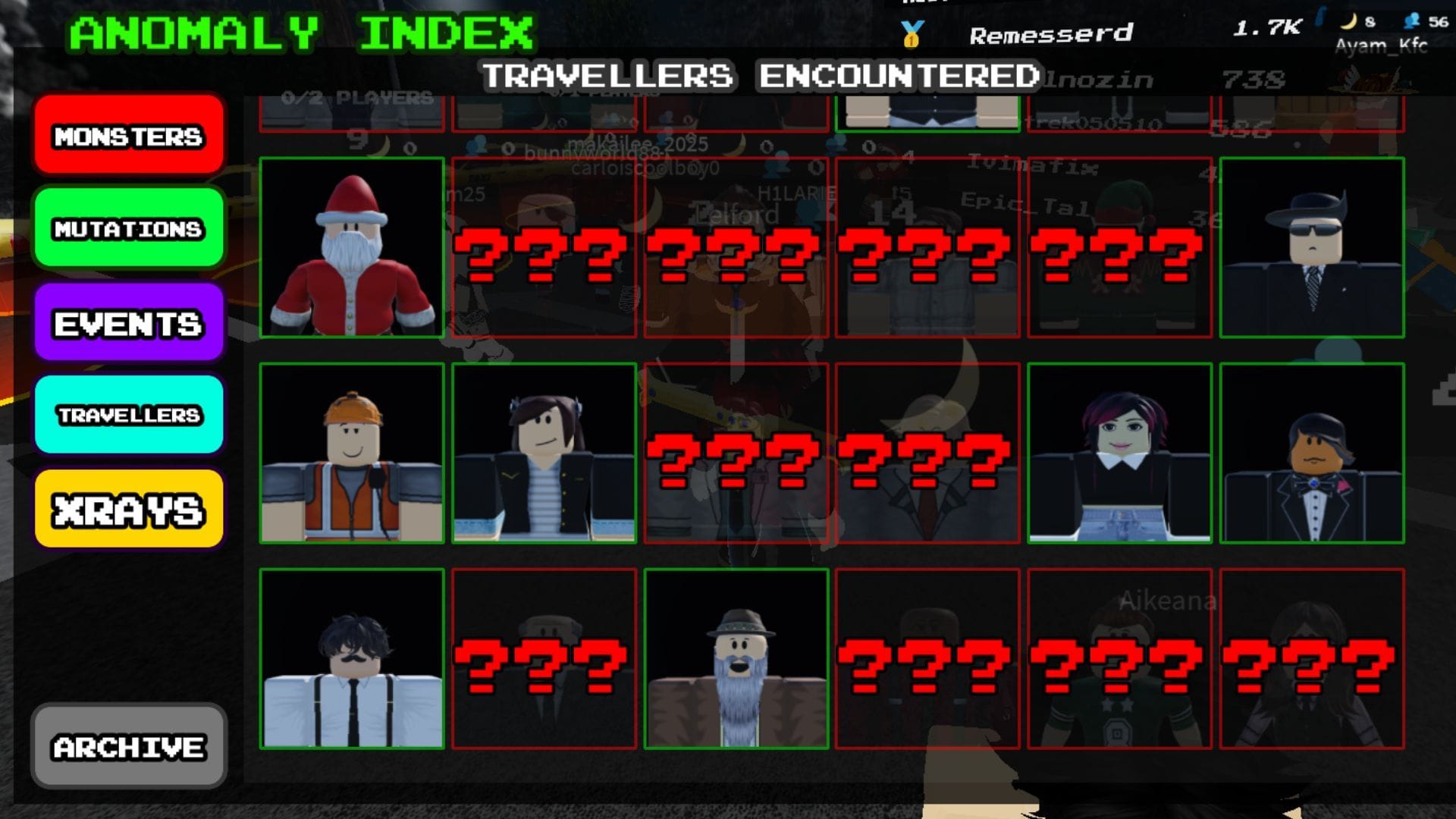 The Traveller index (Image via Roblox)