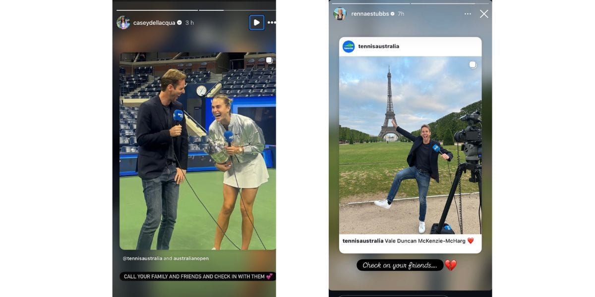 Rennae Stubbs, Thanasi Kokkinakis and others' Instagram comments