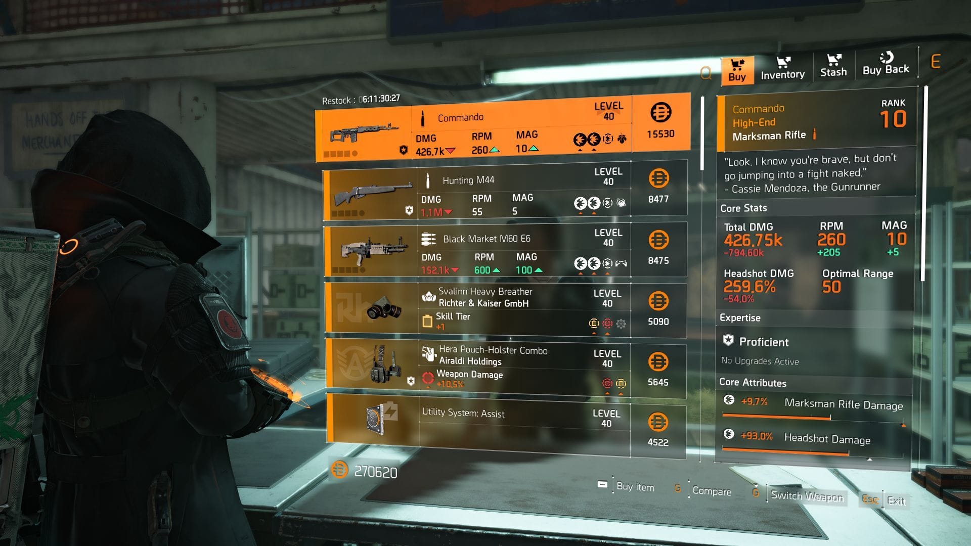 The Division 2 vendor at the Campus (Image via SK Gaming || Ubisoft)