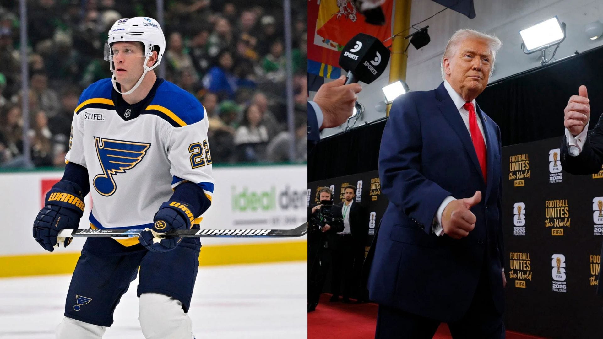 Ryan Suter speaks to President Donald Trump, as 1980 U.S. Olympics team visit The White House