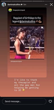 Danielle Collins' Instagram story