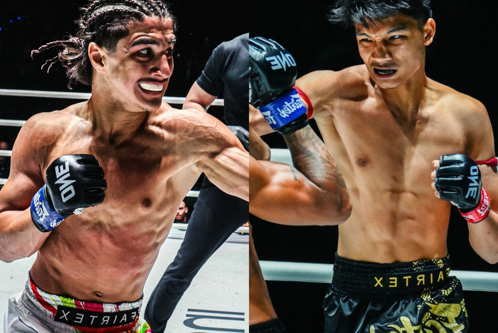 (From left) Ramadan Ondash and Aliff Sor Dechapan lock horns at ONE Fight Night 38. [Images: ONE Championship]