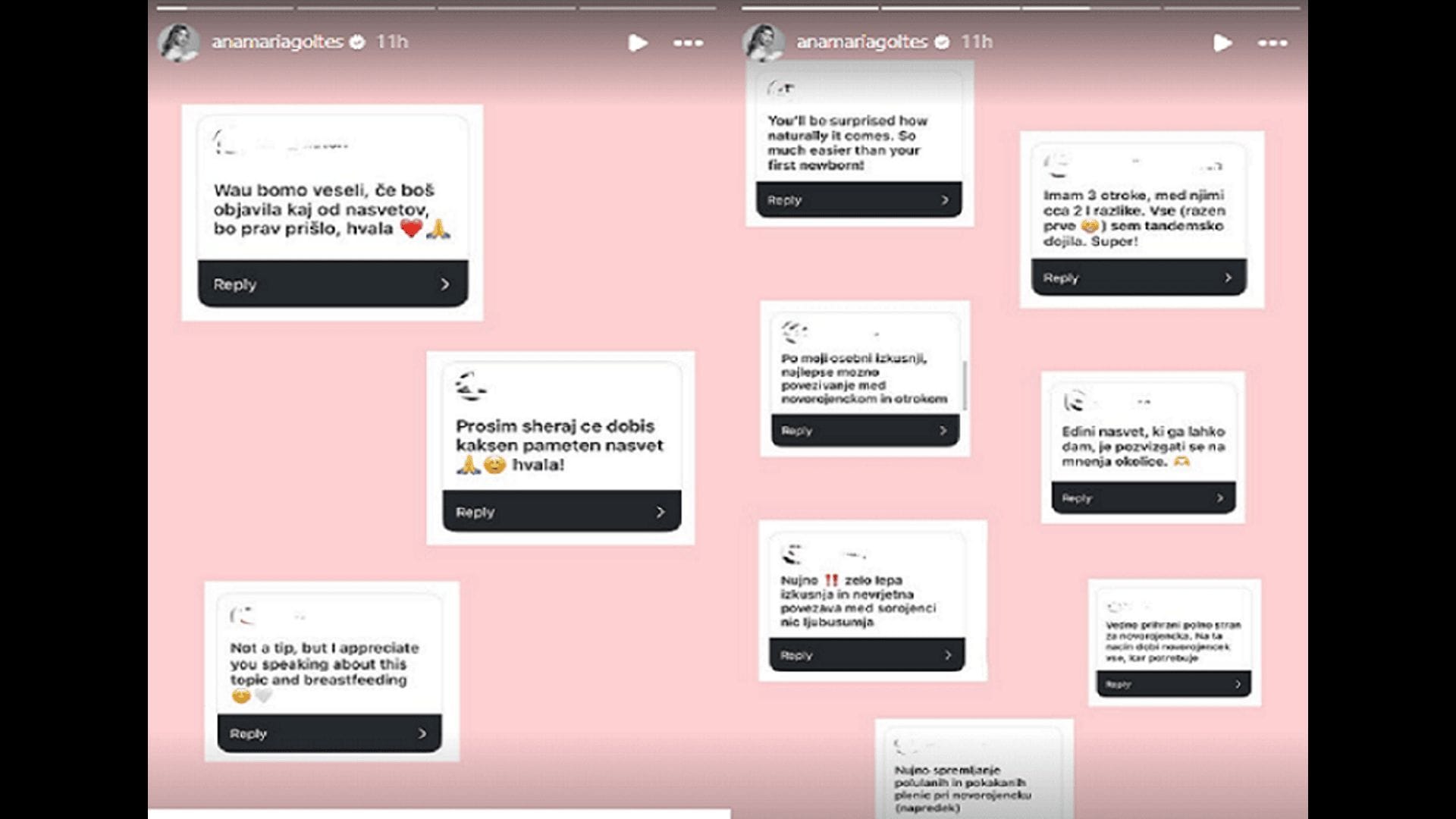 Luka Doncic&#039;s fiancee Anamaria Goltes engages with netizens after asking for childcare tips. Credit: Goltes/IG