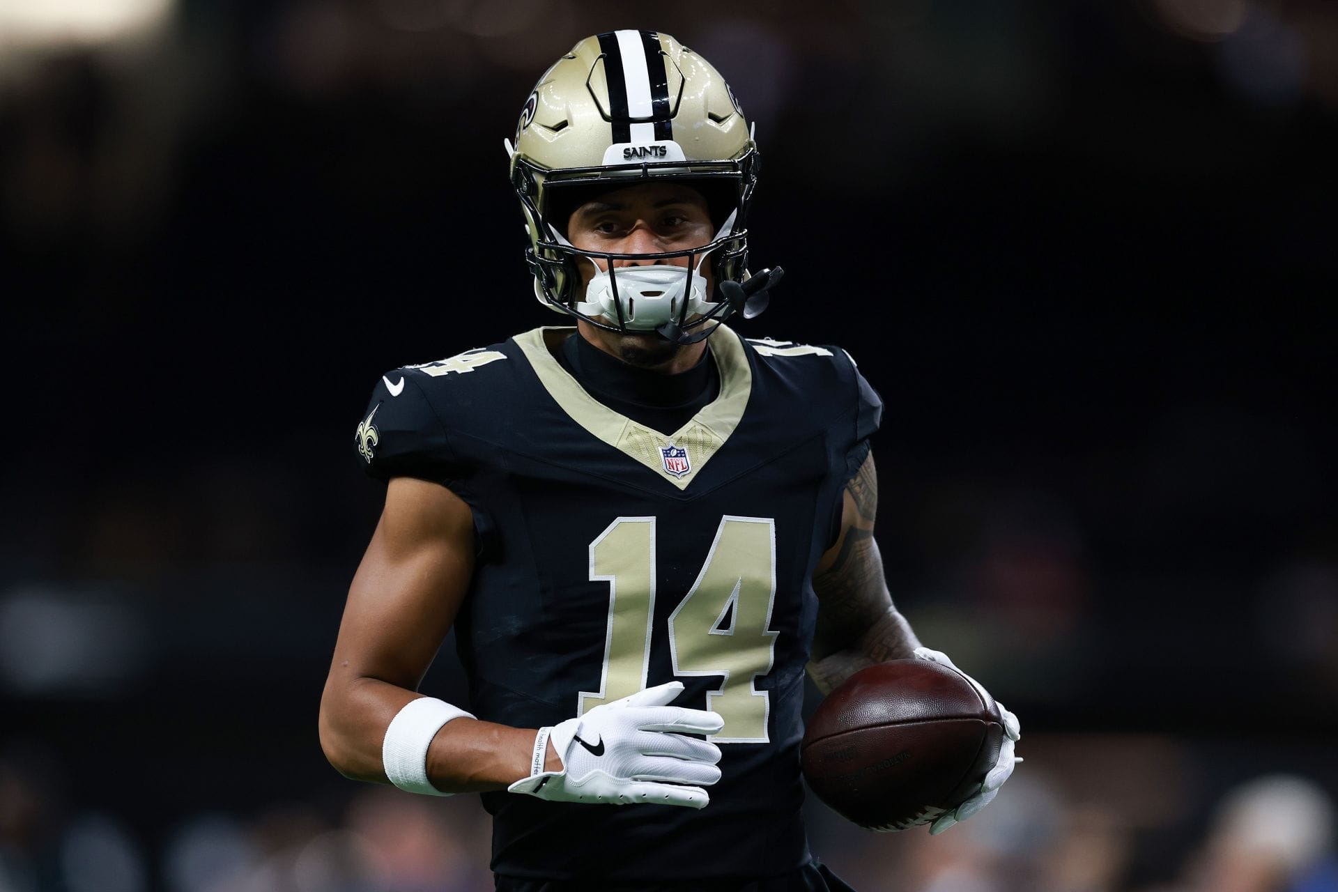 Devaughn Vele at New England Patriots v New Orleans Saints - NFL 2025 - Source: Getty